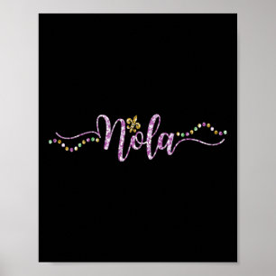 Affiche Femmes Nola Mardi Gras Carnaval Mardi