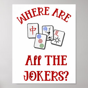 Affiche Femmes Où Sont Tous Les Jokers Drôle Mahjong V-ne