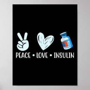 Affiche Femmes Peace Love Insuline V-cou _1