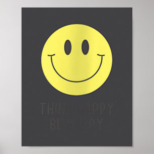 Affiche Femmes pensent heureux soyez heureux sourire visag