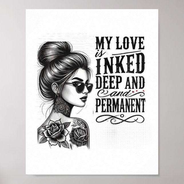 Affiche Femmes pour la Saint Valentin tatouée célibataire  (Devant)
