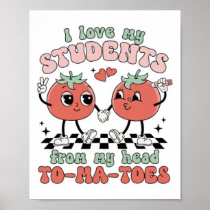 Affiche Femmes Rétro J'aime Mes étudiants Valentine Enseig