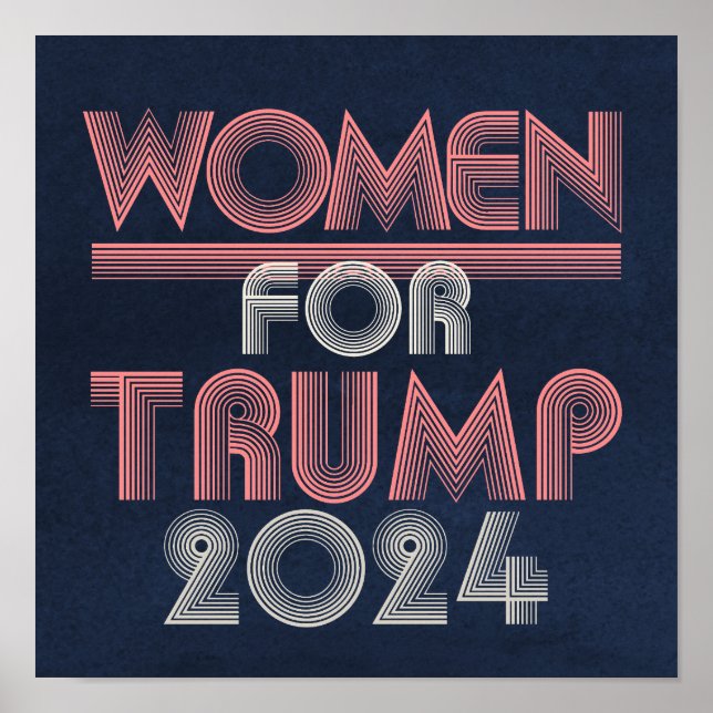 Affiche Femmes roses Vintages rétro pour Trump 2020 (Devant)