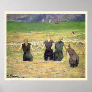 Affiche Femmes se baignant à Dieppe de Paul Gauguin