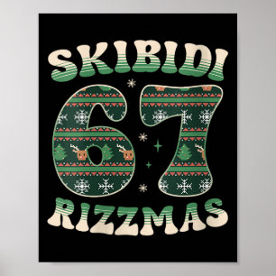 Affiche Femmes Skibidi Rizzmas 67 Six Seven Meme Laid Noël