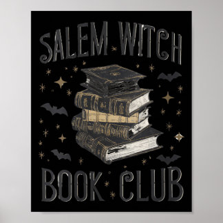 Affiche Femmes Vintage Salem Book Club Chat Noir Bookish