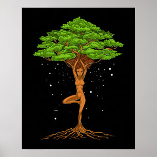 Affiche Femmes Yoga Arbre De Vie