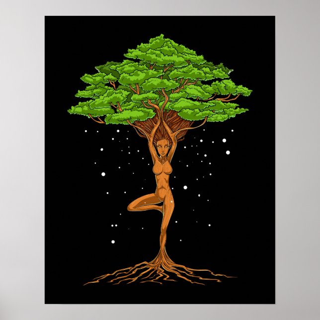 Affiche Femmes Yoga Arbre De Vie (Devant)