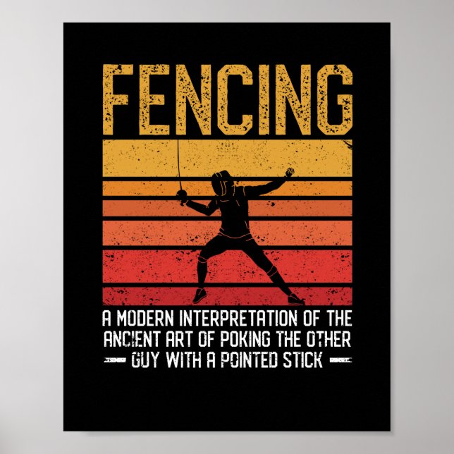 Affiche Fencing définition dictaphone fencer drôle (Devant)