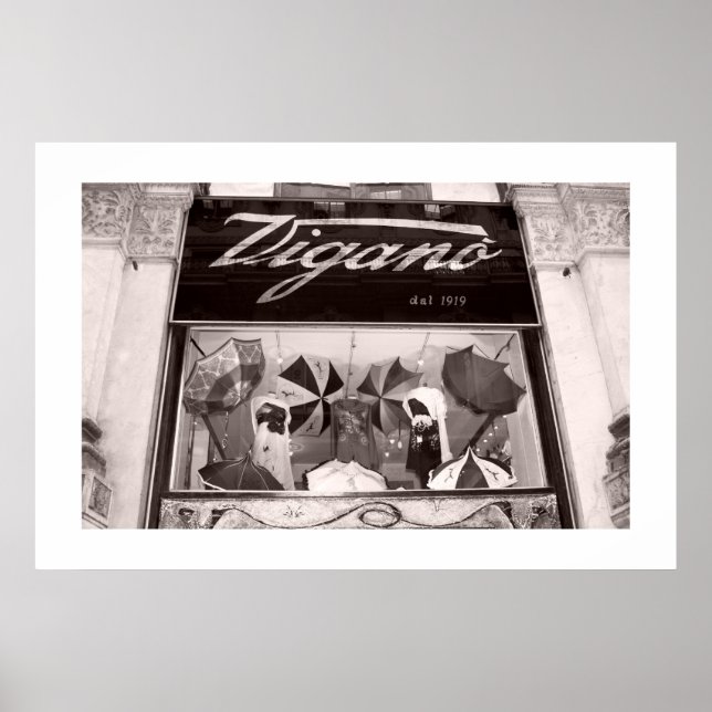 Affiche Fenêtre Acheter des parapluies (Devant)