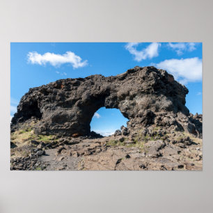 Affiche Fenêtre de lave à Dimmuborgir, région de Myvatn - 
