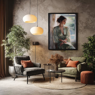 Affiche Fenêtre de Solitude : Portrait aquarelle