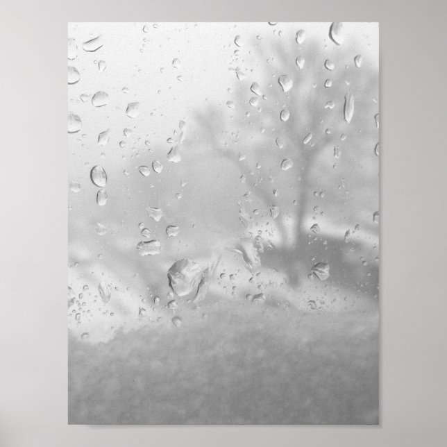 Affiche fenêtre de ville d'hiver (Devant)