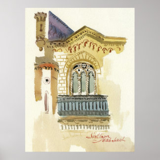 Affiche Fenêtre du Théâtre Philharmonique d'Odesa