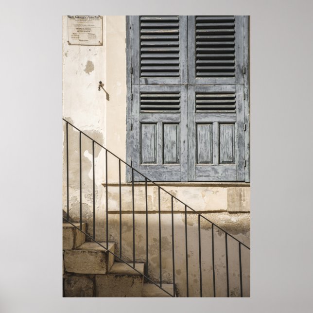 AFFICHE FENÊTRE EN BOIS GRIS (Devant)