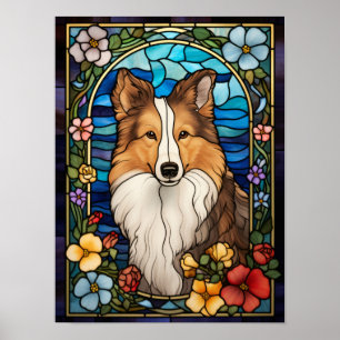 Affiche Fenêtre en verre coloré représentant un Berger des