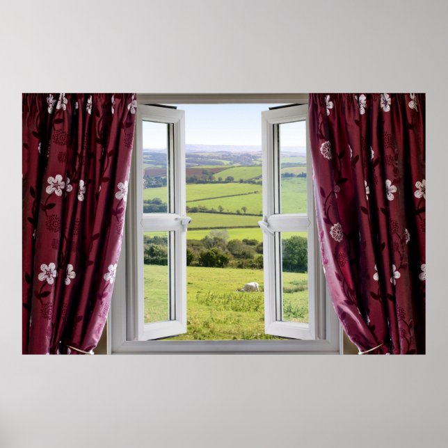 Affiche Fenêtre ouverte avec vue sur la campagne anglaise  (Devant)