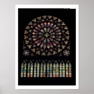 Affiche Fenêtre rose de transept du sud dépeignant le