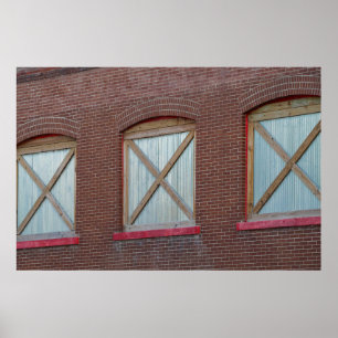 Affiche Fenêtres Boarded Brick Building
