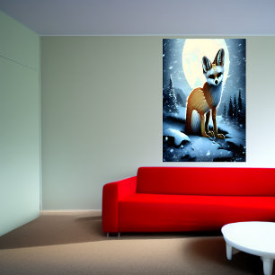 Affiche Fennec Fox dans la montagne enneigée   AI Art Post