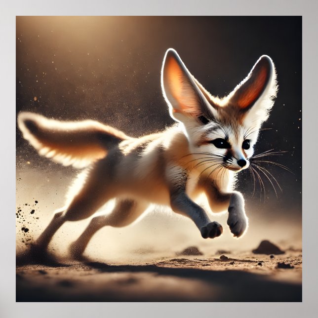 Affiche Fennec Fox en mouvement Dynamic Desert Wildlife Po (Devant)