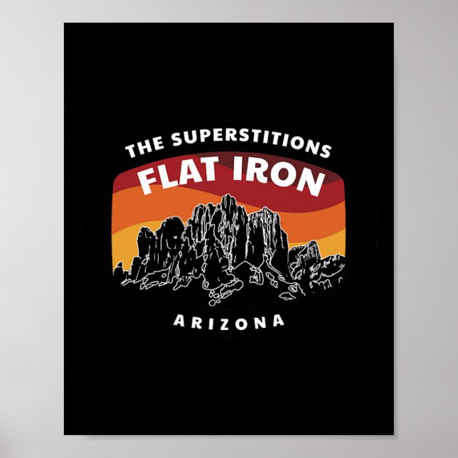 Affiche Fer à repasser de la superstition Arizona Randonné (Devant)