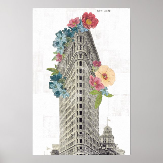 Affiche Fer plat floral | New York, New York (Devant)