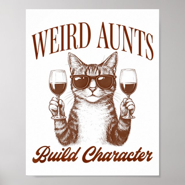 Affiche Feral Aunt Cat Lover Cat Auntie Weird Aunts Build  (Devant)
