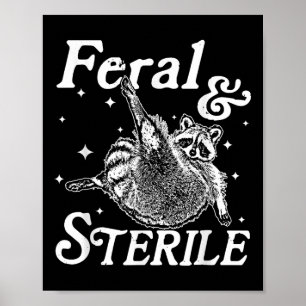 Affiche Feral Et Stérile, Funny Raccoon Meme