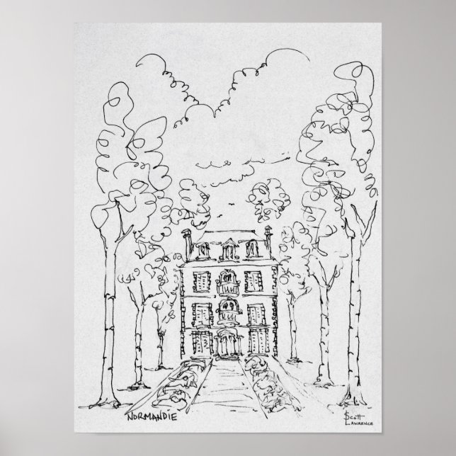 Affiche Ferme à cheval | Normandie, France (Devant)