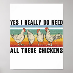 Affiche Ferme animale poule drôle de poulet poule poulets