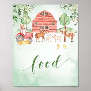 Affiche Ferme animaux signe alimentaire pour garçon baby s