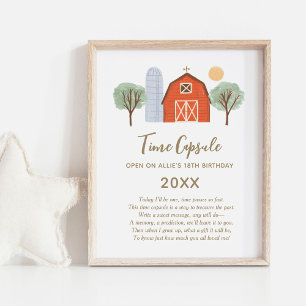 Affiche Ferme Anniversaire Fête Heure Capsule Signal