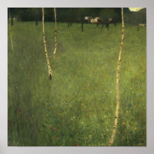 Affiche Ferme avec des arbres de bouleau, 1900