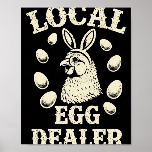 Affiche Ferme avicole de Pâques de détaillant d'œufs local (Devant)