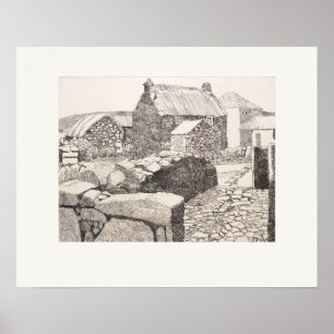 Affiche Ferme Boleigh Cornouailles Eleanor Hughes Réimpres