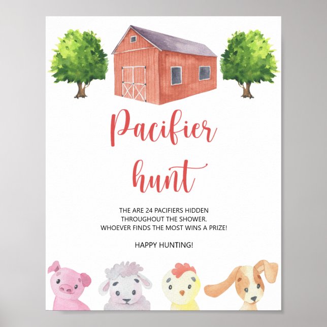 Affiche Ferme - chasse à la tétine (Devant)