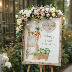 Affiche Ferme cultivée localement Baby shower rustique Bie