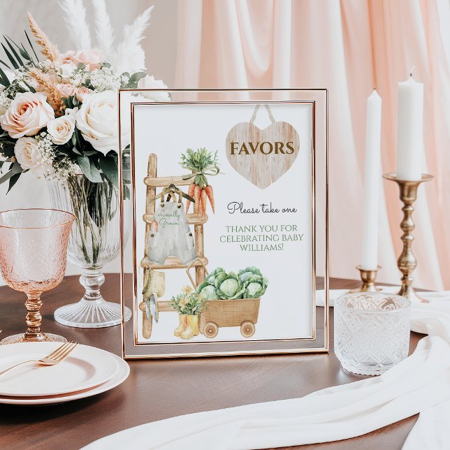 Affiche Ferme cultivée localement Baby shower rustique fav (Créateur téléchargé)