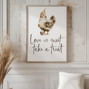 Affiche Ferme de Poulet de Mariage Country Amour est Douce