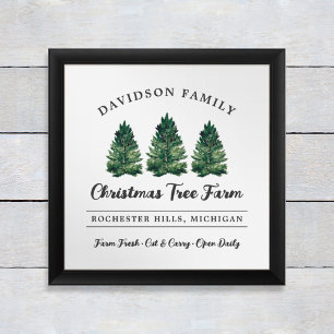 Affiche Ferme de sapins de Noël personnalisée avec des pin