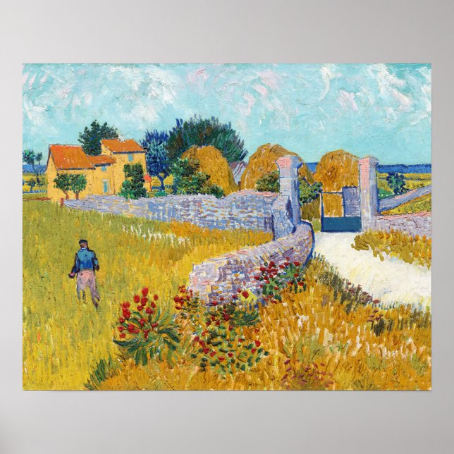 Affiche Ferme en Provence (1888) par Vincent Van Gogh (Devant)