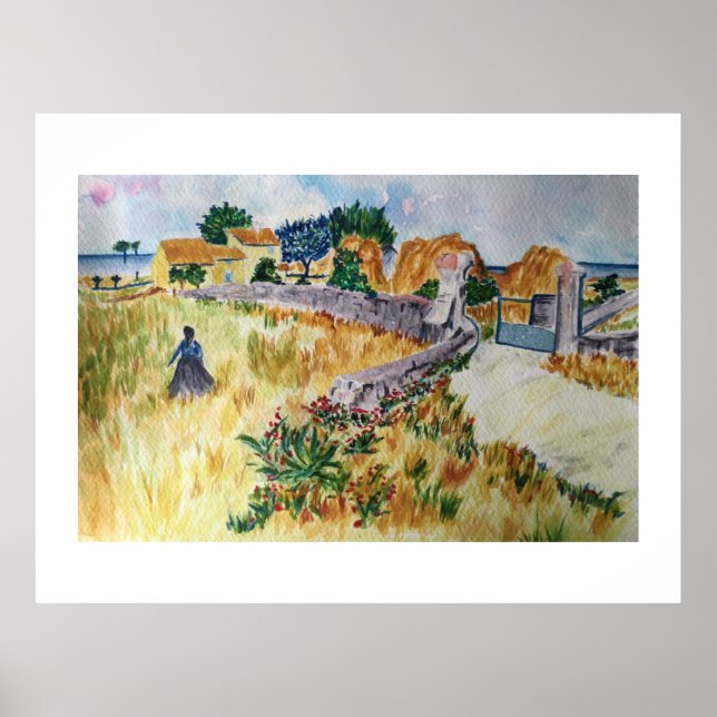 Affiche Ferme en Provence dans le style de Van Gogh (Devant)
