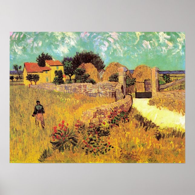 Affiche Ferme en Provence par Vincent van Gogh van Gogh (Devant)