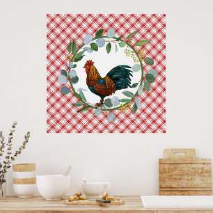 Affiche Ferme Eucalyptus Wreath & Rooster