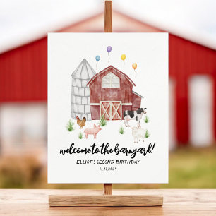 Affiche Ferme ferme Animal Barnyard Anniversaire Bienvenue