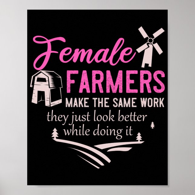 Affiche Ferme Fille Animaux Femme Farmer Rancher Fille (Devant)