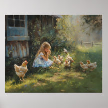 Ferme fille avec poulets Agritourisme Agritourisme