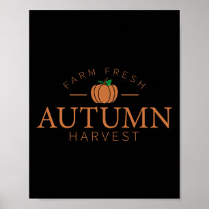 Affiche Ferme Fresh Automne Harvest mignon Citrouille Patc