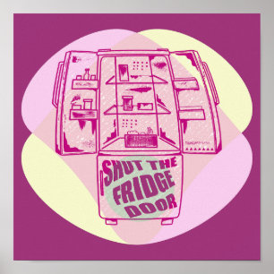 AFFICHE FERME LA PORTE DU RÉFRIGÉRATEUR